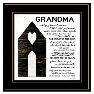 My Grandma Is The Best Black Framed Print Wall Art - 606114157946