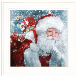 Santa With Presents 1 White Framed Print Wall Art - 606114062660