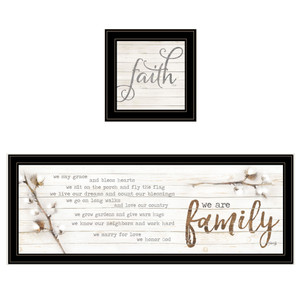 Set Of Two We Are Family 1 Black Framed Print Wall Art - 606114680680