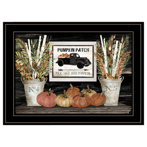 Pumpkin Patch Still Life 3 Black Framed Print Wall Art - 606114070993