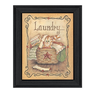 Laundry 1 Black Picture Frame Print Wall Art - 4512839592718
