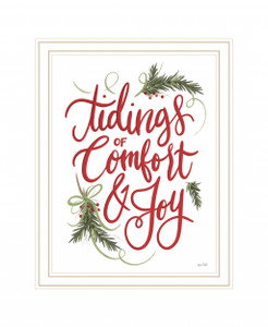 Tidings Of Comfort &amp;amp; Joy 1 White Framed Print Wall Art - 606114061519