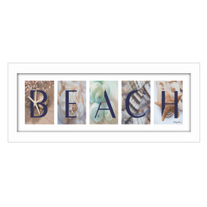 Beach 5 White Framed Print Wall Art - 606114059158
