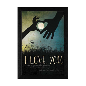 I Love You Underneath The Moon Black Framed Print Wall Art - 606114040248
