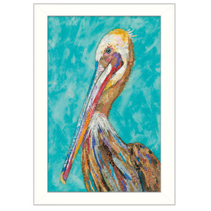 Pelican II White Framed Print Wall Art - 606114058298