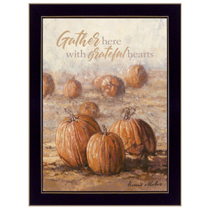 Gather Here With Grateful Hearts 3 Black Framed Print Wall Art - 606114071020