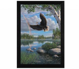 On Eagles Wings 1 Black Framed Print Wall Art - 606114058847