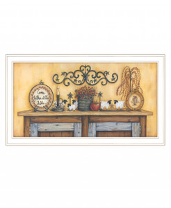 Come Gather At Our Table 3 White Framed Print Wall Art - 606114053095