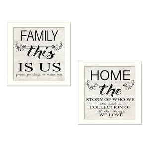 Set Of Two Family 2 White Framed Print Wall Art - 606114043034