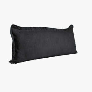 14" X 36" Jet Black 100% Cotton Zippered Pillow - 606114696469