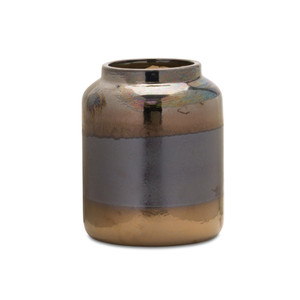 8.5" Terracotta Terra Cotta Round Table vase - 606114771371