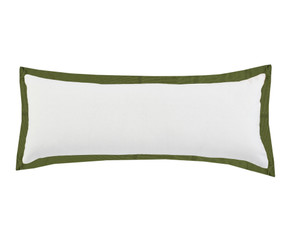 14" X 36" White And Moss Green 100% Cotton Geometric Zippered Pillow - 606114696841
