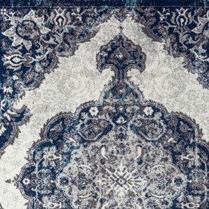 5' x 7' Blue and Gray Medallion Power Loom Area Rug - 606114887584