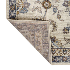 2' x 3' Gray and Ivory Floral Power Loom Area Rug - 606114770831