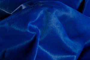 6' x 7' Cobalt Cowhide Hand Knotted Area Rug - 606114840510