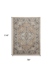 7' x 10' Ivory Floral Power Loom Area Rug - 606114737339