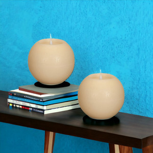 Set of Two Beige Flameless Designer Candle - 606114822646