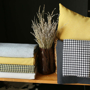 Set Of Four 18" X 18" Black And Yellow Polyester Houndstooth Zippered Pillow - 608219078133