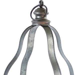 Set Of Two Gray Flameless Floor Lantern Candle Holder - 606114742845