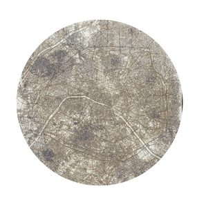 8' Gray and White Round Abstract Non Skid Area Rug
