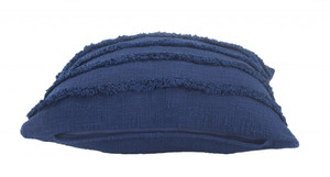 20" X 20" Deep Blue 100% Cotton Zippered Pillow - 606114695394