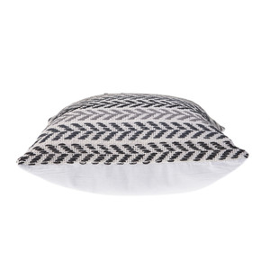 18" X 18" Gray Black And White 100% Cotton Chevron Zippered Pillow - 606114691266