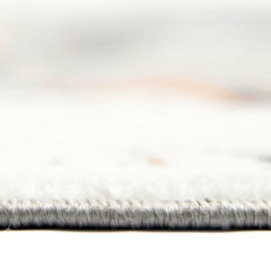 8' Rust Round Abstract Power Loom Area Rug - 606114767077