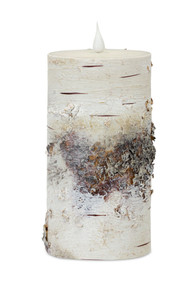 8" Beige and Ivory Flameless Pillar Candle - 606114823513