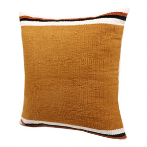 Homeroots Home Decor 20 X 20 Inches Orange White and Black 100% Cotton Geometric Zippered Pillow