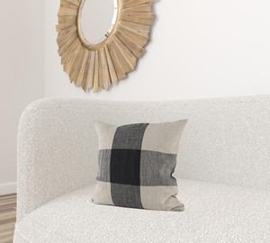 Beige And Black Plaid Pattern Throw Pillow Cover - 808230024298