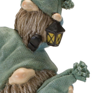 Set of Two 11" Blue and Green Polyresin Other Fantasy Sci-Fi Sitting Gnome Tabletop Sculpture - 606114877431