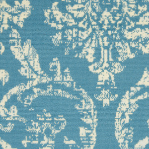 6' X 9' Blue Damask Power Loom Area Rug - 606114711216