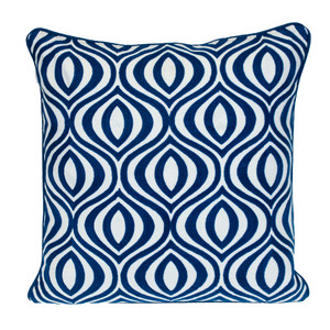 20" X 20" Blue Geometric Cotton Zippered Pillow - 606114731429