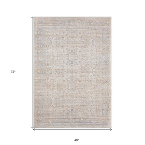 4' X 6' Gray Botanical Area Rug - 606114714361