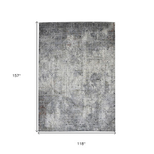10' x 14' Gray and Ivory Abstract Power Loom Area Rug - 606114810469