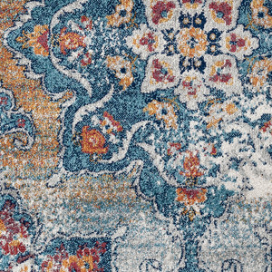 Homeroots Home Decor 5' x 7' Orange Medallion Power Loom Area Rug