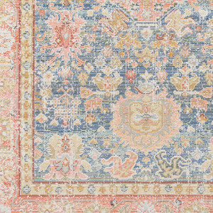 5' x 7' Blue Floral Power Loom Area Rug - 606114769255