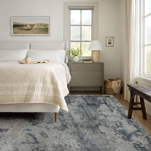 8' X 10' Blue Abstract Power Loom Area Rug - 606114735786