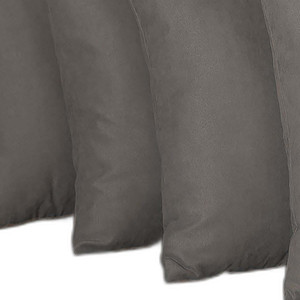 Set Of Four 18" X 18" Gray Polyester Zippered Pillow Cover - 606114854784