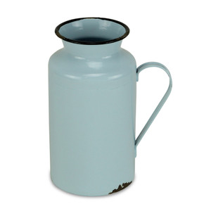 10" Blue and Black Metal Rustic Decorative Water Jug - 606114835332