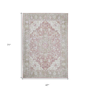 4' x 6' Coral Medallion Power Loom Area Rug - 606114769545