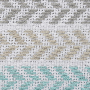 18" X 18" Green and White Chevron Cotton Zippered Pillow - 606114789215