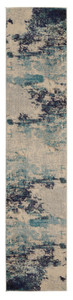 10' Ivory Abstract Power Loom Runner Rug