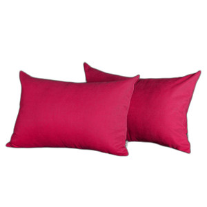 Homeroots Home Decor Set Of Two 12 x 20 Inches Pink Polyester Zippered Pillow Cover