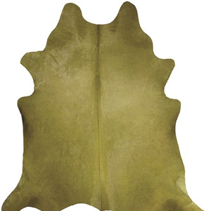 6' x 7' Lime Green Cowhide Hand Knotted Area Rug - 606114840664