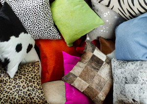 12" X 20" X 5" Lime Cowhide  Pillow - 689805006112