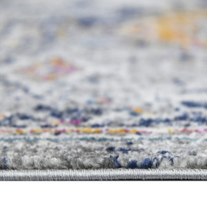 Homeroots Home Decor 5' x 7' Blue and Orange Geometric Power Loom Area Rug