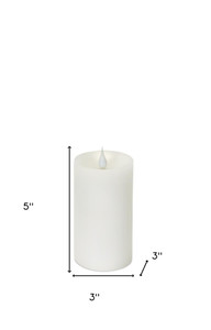 Set of Two White Flameless Pillar Candle - 606114822509