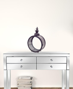 18" Black Flameless Floor Lantern Candle Holder - 606114742760