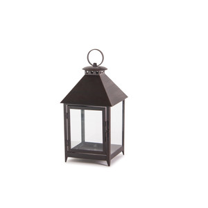 Set Of Two Black Flameless Floor Lantern Candle Holder - 606114742869